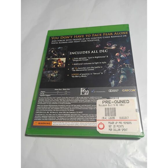 Resident Evil 5 (Microsoft Xbox One, 2016) Complete  Resident Evil 5 For Xbox One